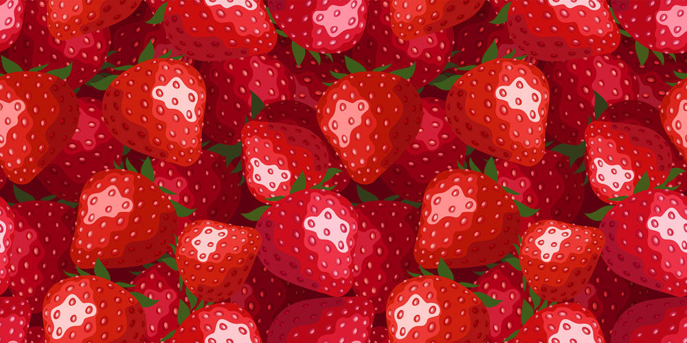 Wallpaper of a fresh strawberry in red color.
