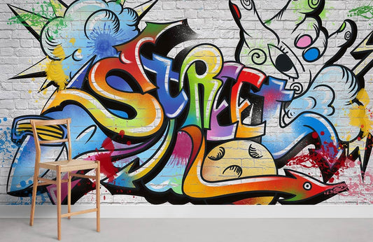 Colorful Urban Graffiti Wall Mural