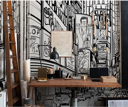 street in New York city landmark wallpaper art