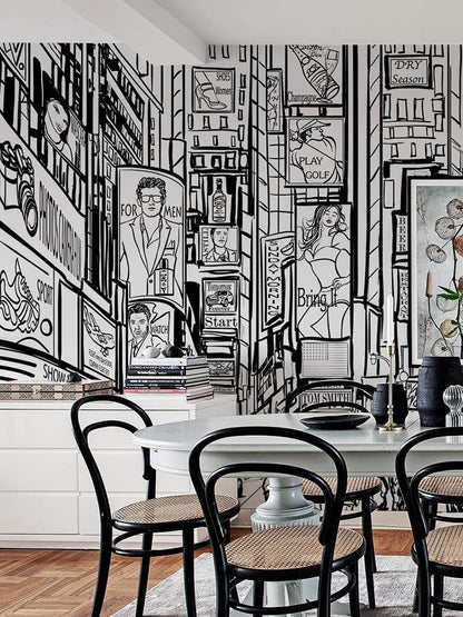 Graffiti New York city wallpaper mural home decor