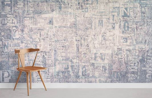 Fading Letters Vinatge Wallpaper Room