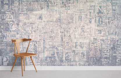 Fading Letters Vinatge Wallpaper Room