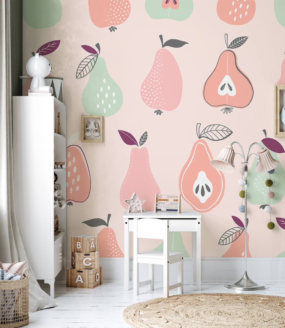 colorful pears Fruit Wallpaper Mural for living Room decor