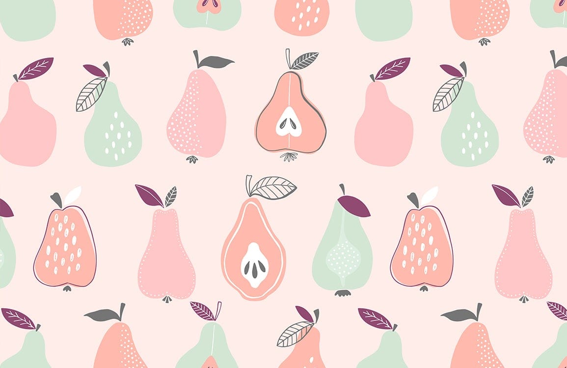 colorful pears Fruit Wallpaper Mural for wall decor