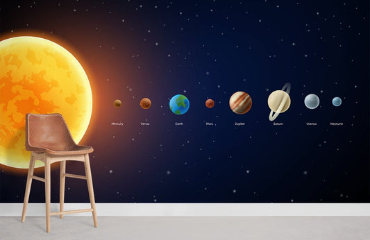 Sun & Planets Wallpaper Mural For Room
