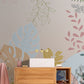 Vitality Plant Wallpaper Mural for Use as Decorating Material in Bathrooms
