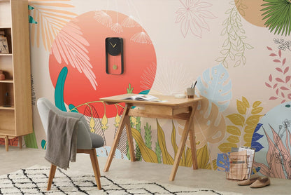 Home and Office Decoration Featuring a Stunning Vitality Plant Wallpaper Mural.
