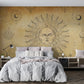Sun Art Pattern Wallpaper Mural for Use in the Decoration of Bedrooms