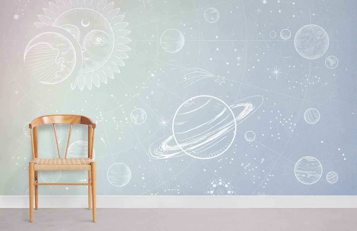 Sun & Planet Wall Murals Room Decoration Idea