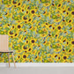 yellow vigor sunflower wall mural for room