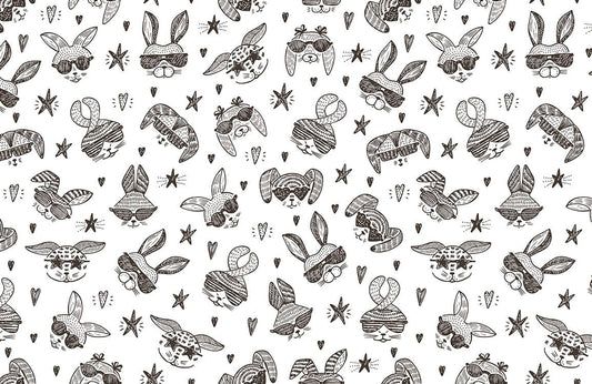 Sunglass Bunny Cartoon Wallpaper Art Design