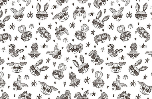 Sunglass Bunny Cartoon Wallpaper Art Design