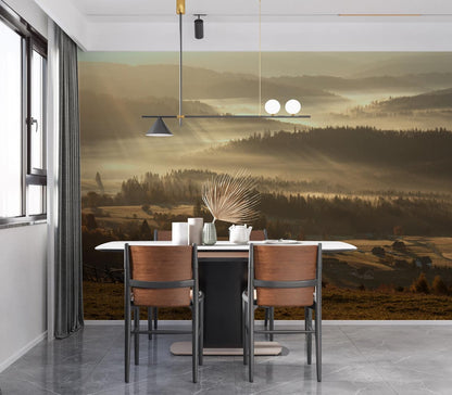 forest light jungle wall mural design art