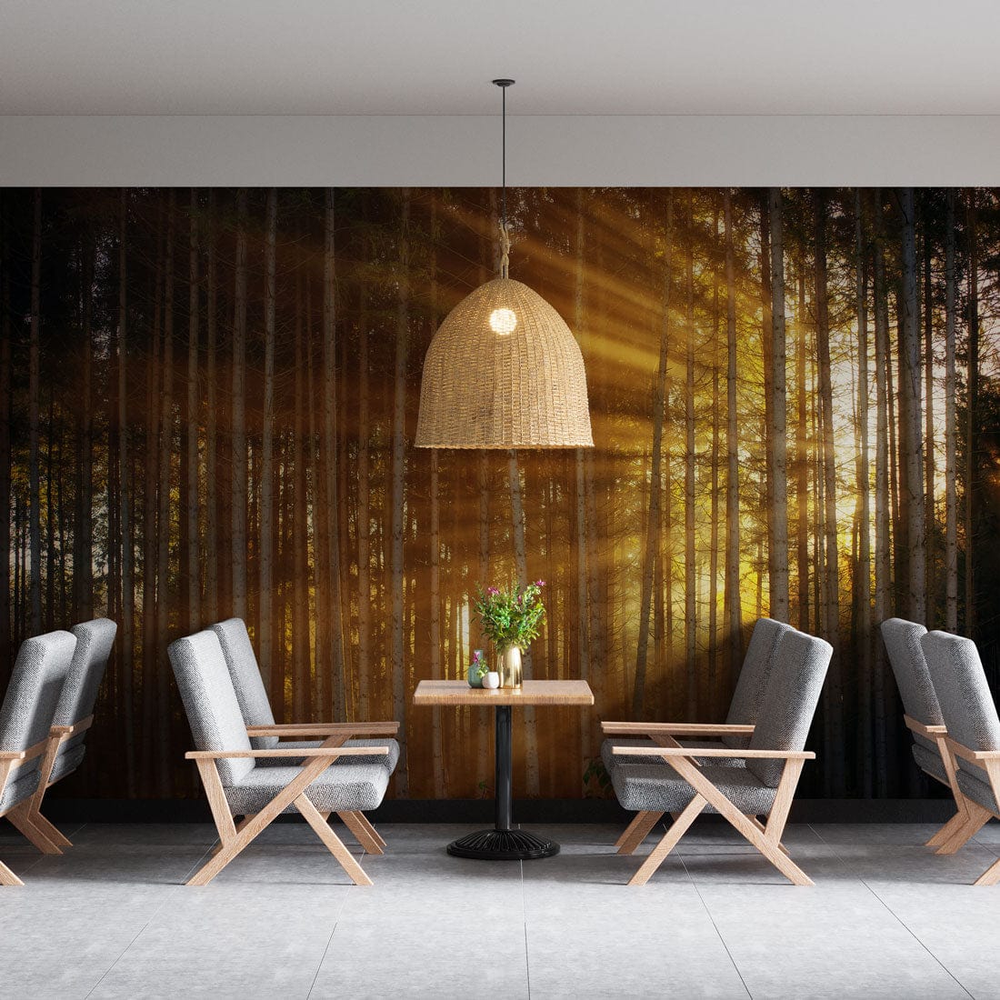 slander forest wallpaper mural restaurant decoration design