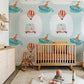 Kids Room Wall Mural in Light Green with a Sporting Dog in Action