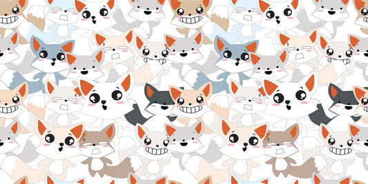 cute suprising fox cartoon wallpaper mural customized for room decor