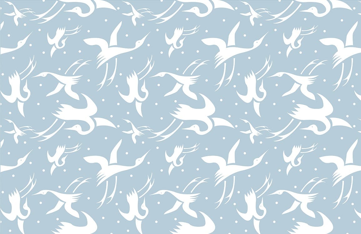 Swan Pattern Animal Wallpaper Mural