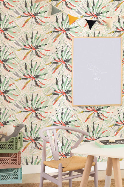 Swaying Flowers Leaves Wall Mural Art Decor