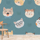 Home decoration featuring a sweet cat wallpaper mural.