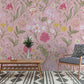 Wallpaper mural featuring soft pink flowers, perfect for use as home decor.