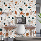 Wallpaper Mural with Terrazzo Chips and Marble Pattern for the Study Room Decor