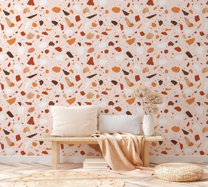 Wallpaper Mural with Terrazzo Slices and Marble for the Hallway Decoration