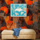 Textile Orange Pattern Wall Mural Custom Design