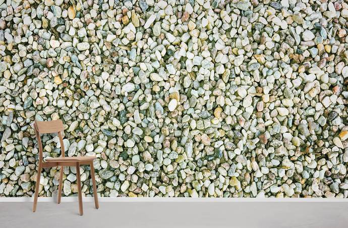 Stones Wallpaper Mural in Green for Interior Design of Homes