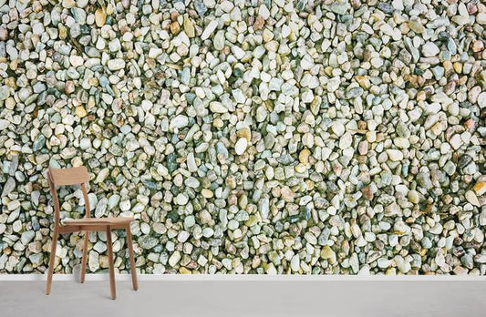 Stones Wallpaper Mural in Green for Interior Design of Homes