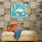 netural color flower pattern tile wallpaper living room