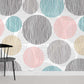 Geometric Abstract Circle Pattern Mural Wallpaper