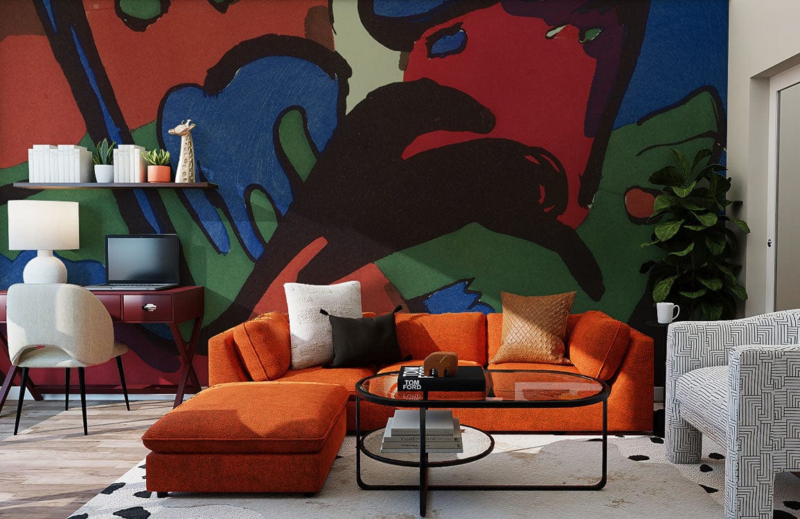 the blue rider wallpaper mural living room decor