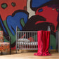 abstract wallpaper mural nursery interor design
