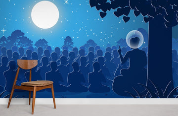 Mystischer Mondschein Yoga Wandmural