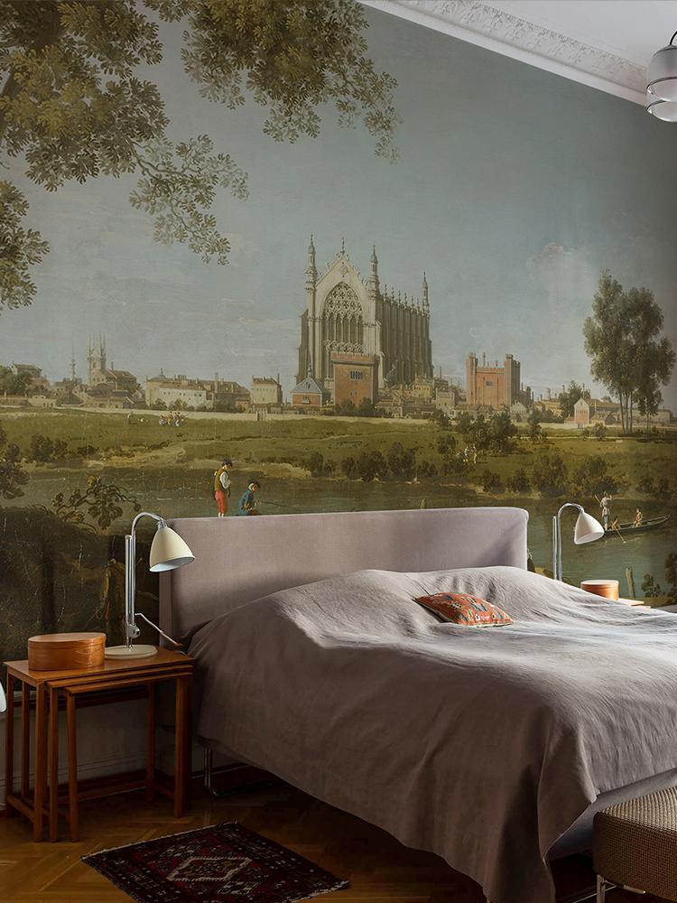Wallpaper mural featuring the Chapel of Eton College for use in decorating bedrooms