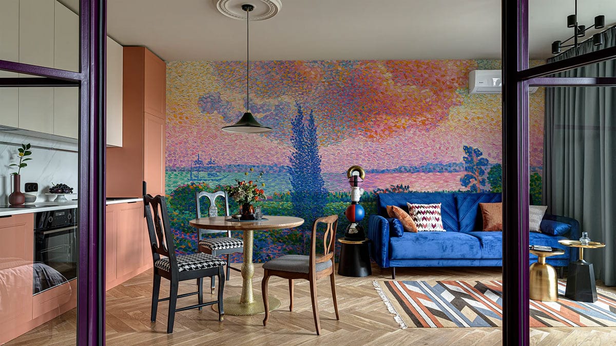The Pink Cloud Painting Mural Decoration Art