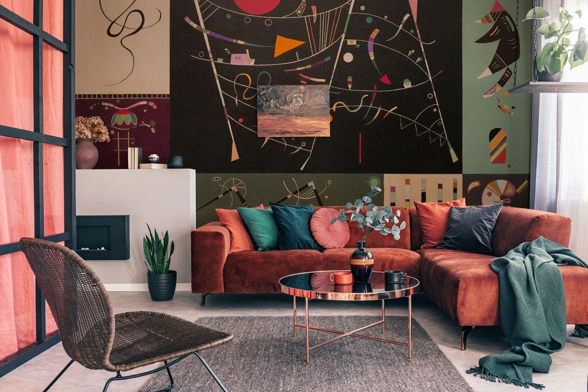 abstract wallpaper mural living room decoration idea