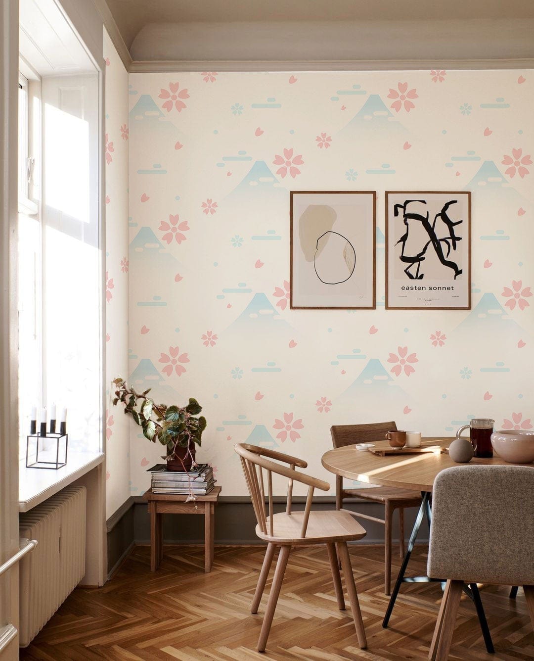 Flower Petal Modern Ombre Wallpaper Design