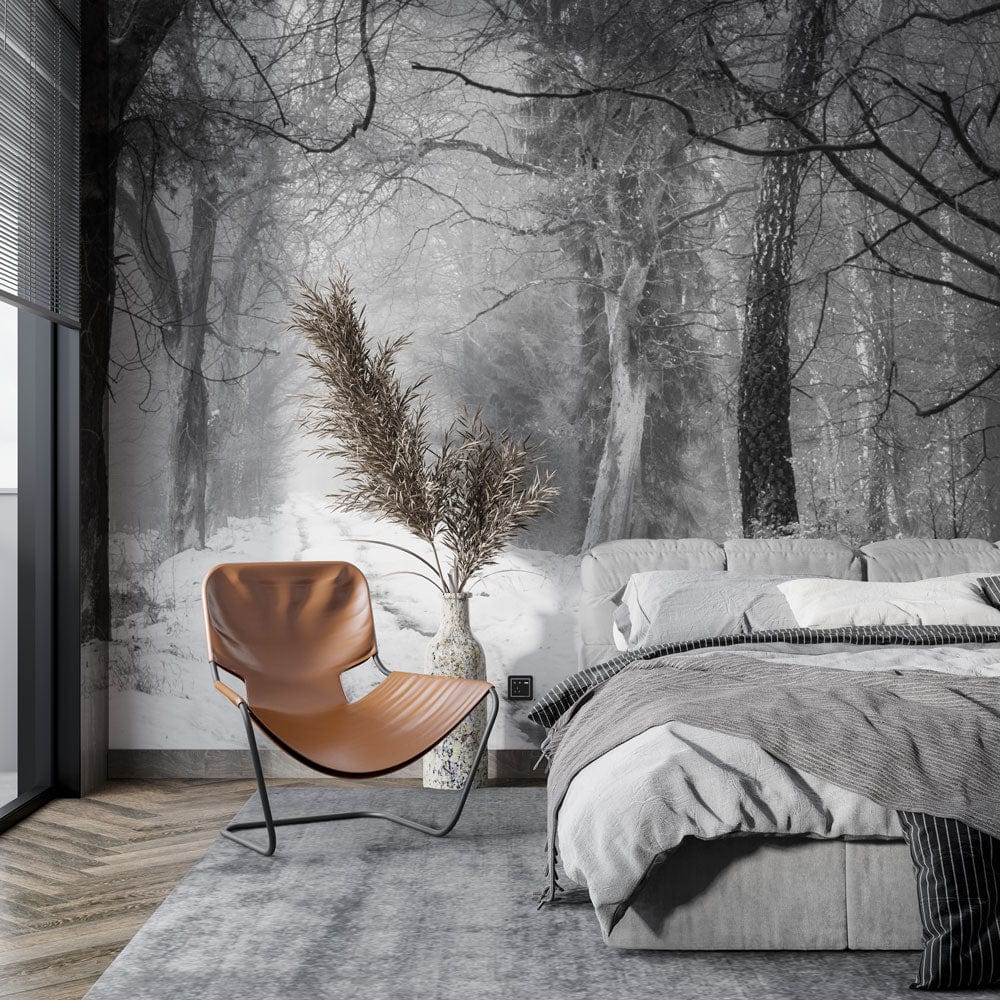 This wallpaper mural of a thick blanket of snow would look great in a bedroom
