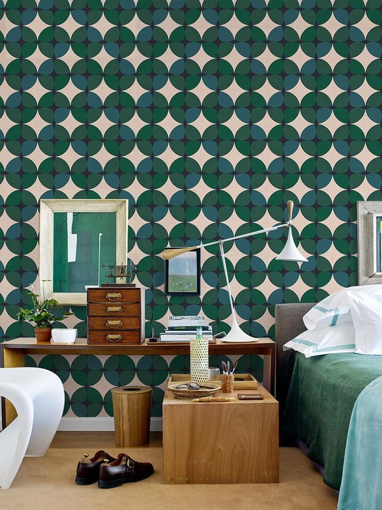 stylish and small circle pattern wallpaper decoration idea