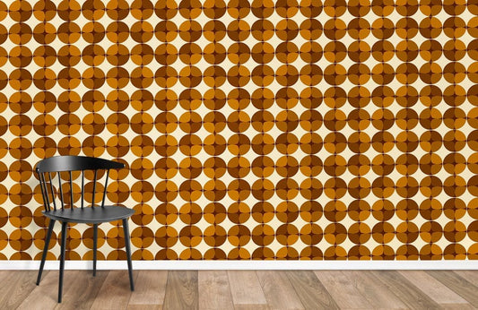 dark orange circle pattern wallpaper for home