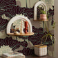 3D Wallpaper Mural of a Dark Lotus for Use as Hallway Decoration