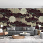 3D Wallpaper Mural of a Dark Lotus for Use in Decorating the Living Room