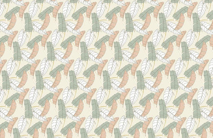 Banana Leaf Wallpaper Mural in Soft Colors, Suitable for Home Decoration