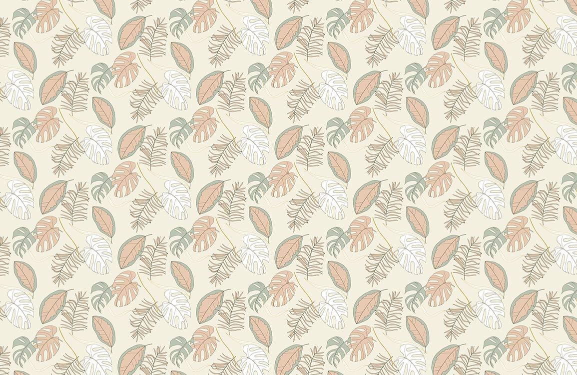 Home Decoration Wallpaper Mural Featuring a Collection of Different Types of Leaves