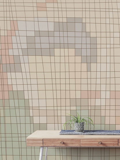 Wallpaper mural with a pastel illustration by Van Gogh, perfect for use in the hallway.