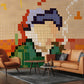 Tile Marble Cartoon Wallpaper Mural for the Decoration of the Living Room