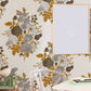Wallpaper mural with little, grey bouquets for the nursery's decor.