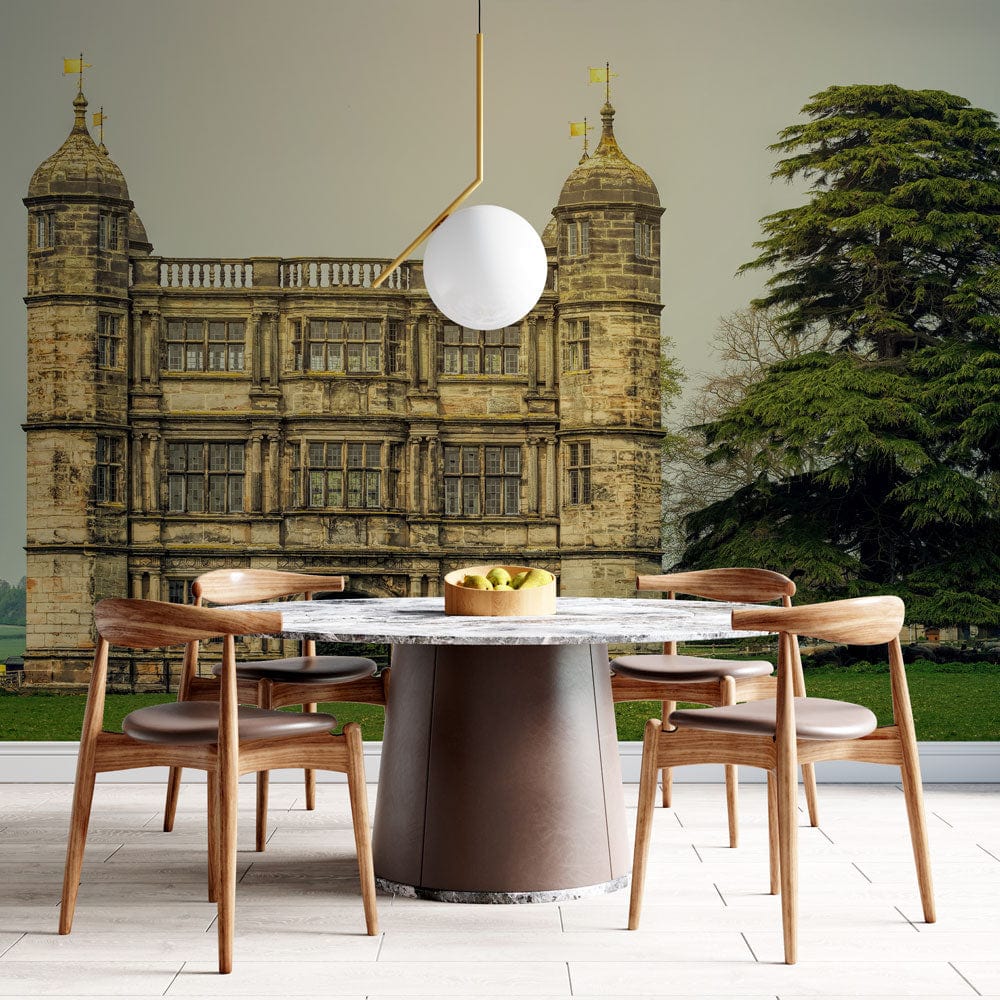 Tixall Gatehouse Landscape Wallpaper Mural for Use as Décor in the Dining Room
