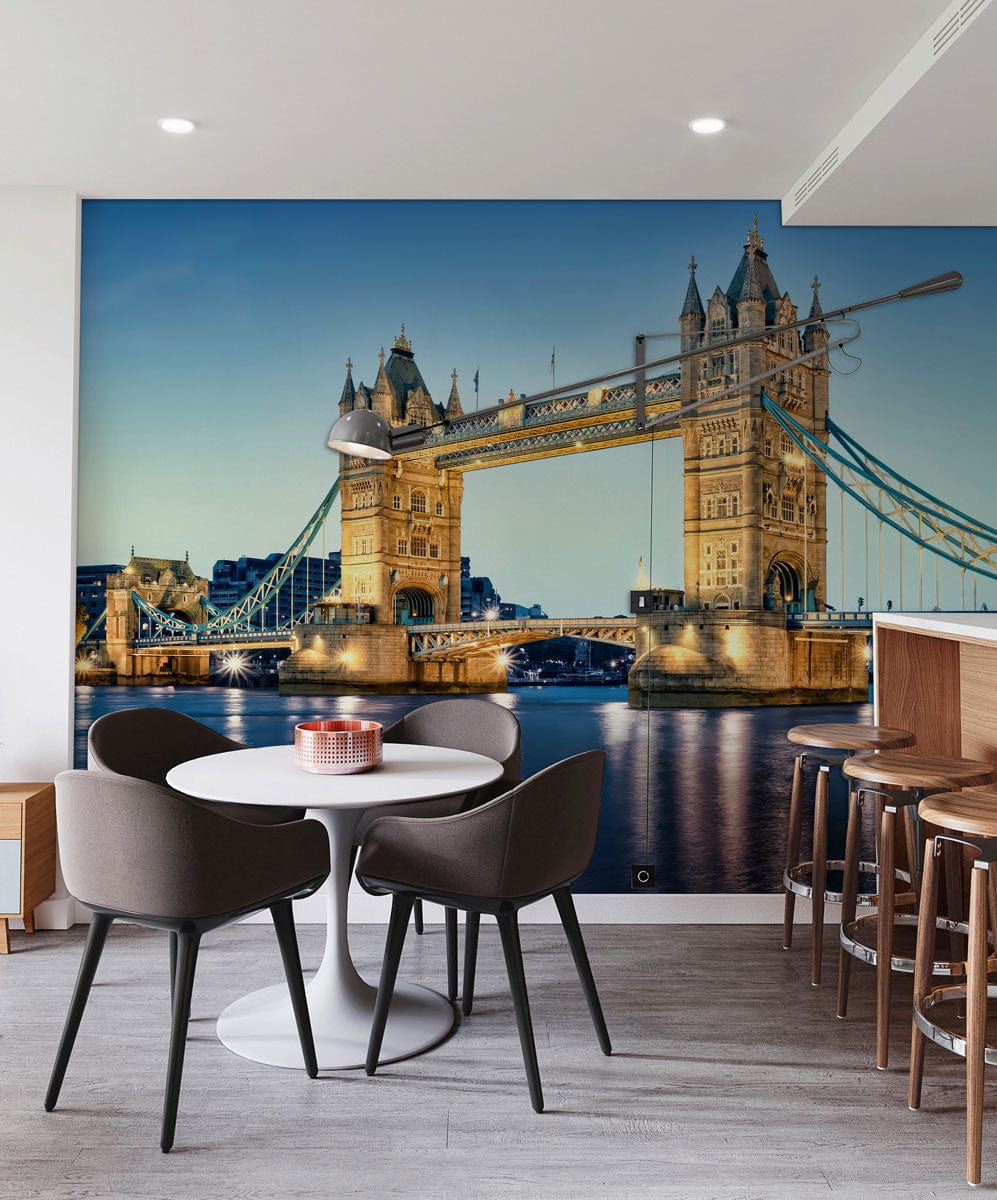 landmark wallpaper mural dining room design idea